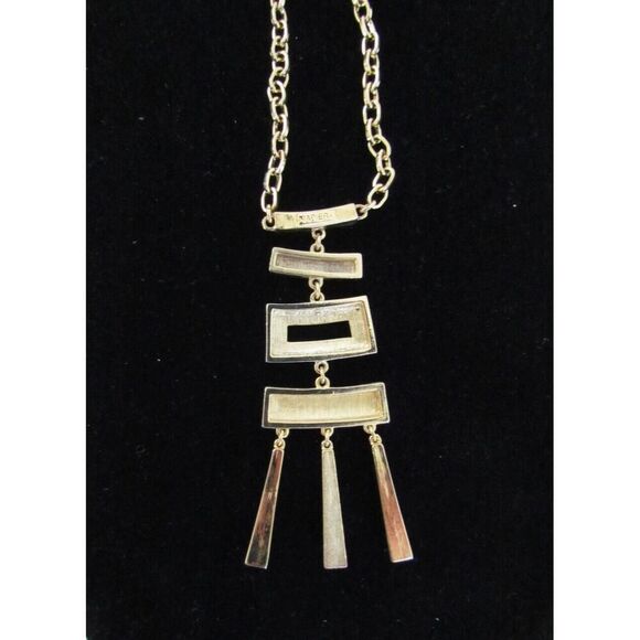 Vintage Napier Oriental Necklace Pendant Statement Asian Pagoda Gold Extra Long - Picture 12 of 13